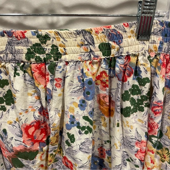 Groovy 80’s vintage floral pull in midi skirt elastic waist pockets pleated - Picture 2 of 7